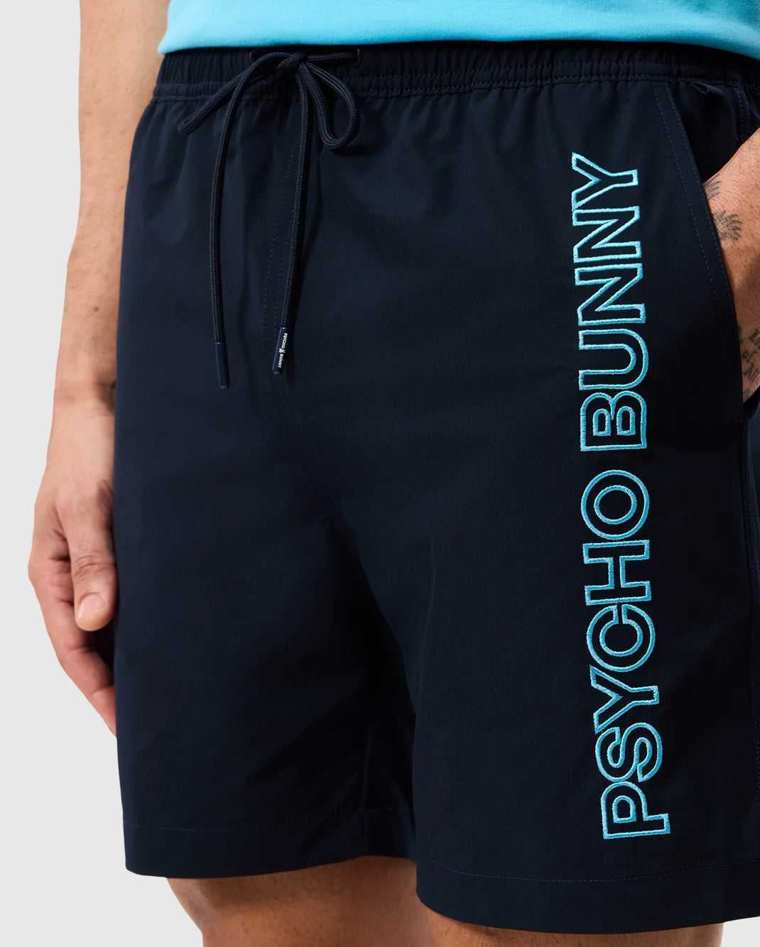 Slip de Bain Psycho Bunny Melvin Swim Trunk Bleu Marine Homme | QQI-19800994